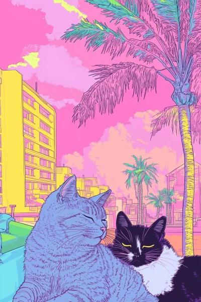 Cats in Cyberpunk City