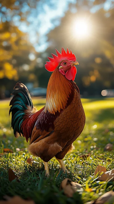 Handsome Rooster Under Sun