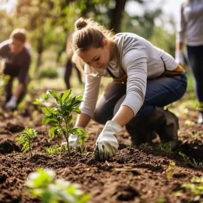 Volunteers Planting Trees