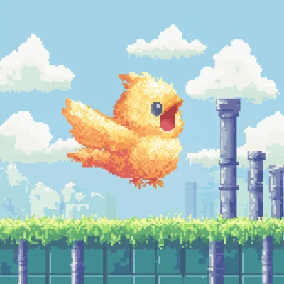 Colorful Pixel Bird