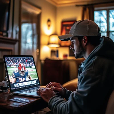 Man Watching NFL at Home