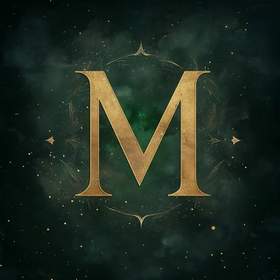 Whimsical Gold M Logo