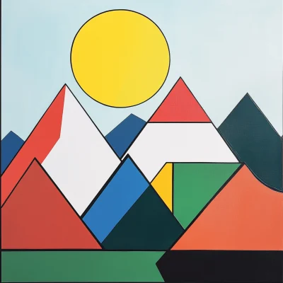 Geometric Mountain Landscape