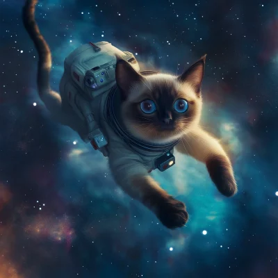 Siamese Cat in Space