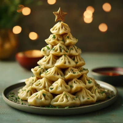 Christmas Tree Made of Dimsum