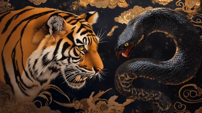 Tiger and Snake Encounter