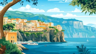 Sorrento Cityscape Illustration