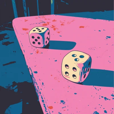 Minimalistic Dice on Table