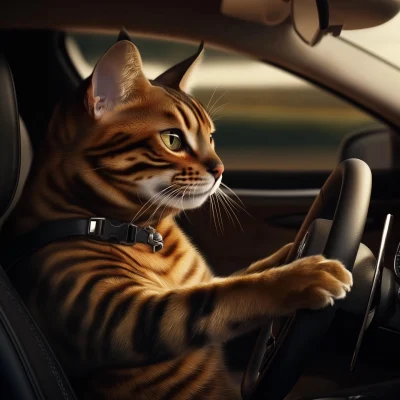 Bengal Cat Driving