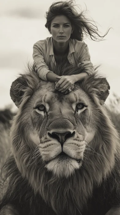 Woman on Lion