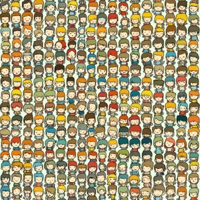 Comical Child Characters Pattern