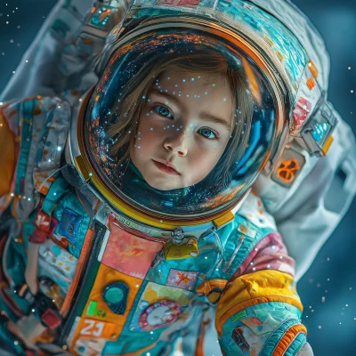 Floating Astronaut Girl