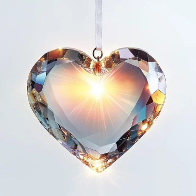 Heart Shaped Crystal Suncatcher