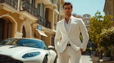 Handsome Man in White Suit