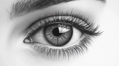 Hyperrealistic Black and White Eye