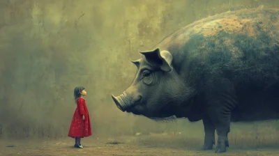 Girl and Pig