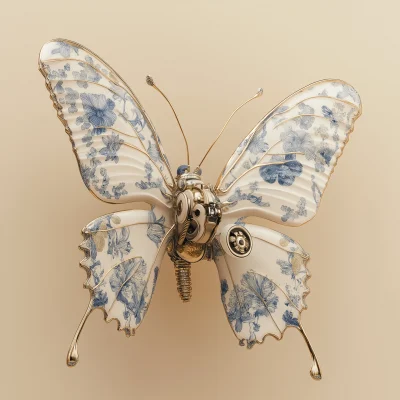 Mechanical Butterfly in Porcelain