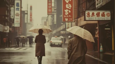 Idyllic Vintage Japanese City