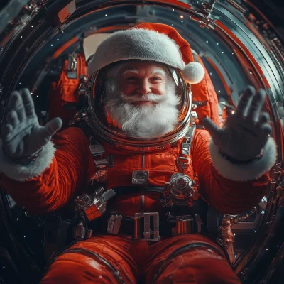 Smiling Santa Astronaut