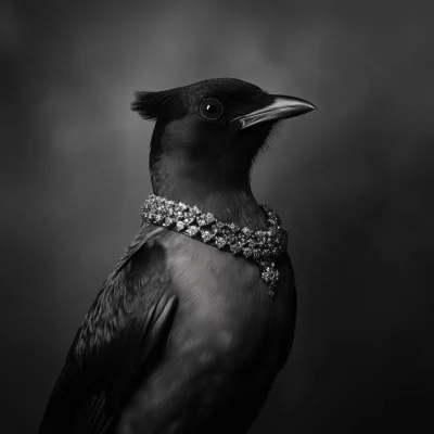 Elegant Bird with Necklace