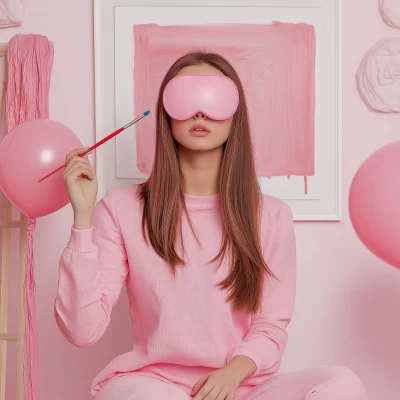 Girl Painting a Balloon