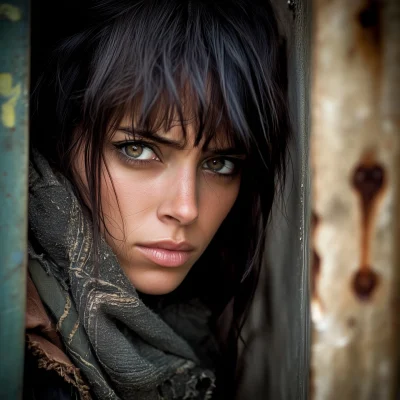 Beautiful Model in Post-Apocalyptic Setting