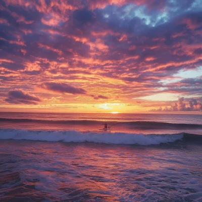 Vibrant Sunrise Over Ocean