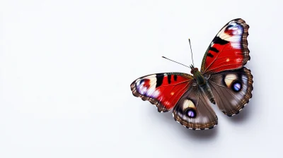 Peacock Butterfly in Flight