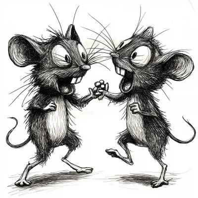 Dancing Mice in Black and White