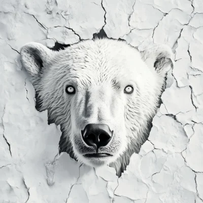 Distressed Polar Bear Head