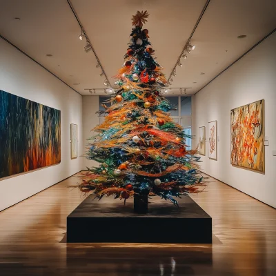 Abstract Christmas Tree in Art Gallery