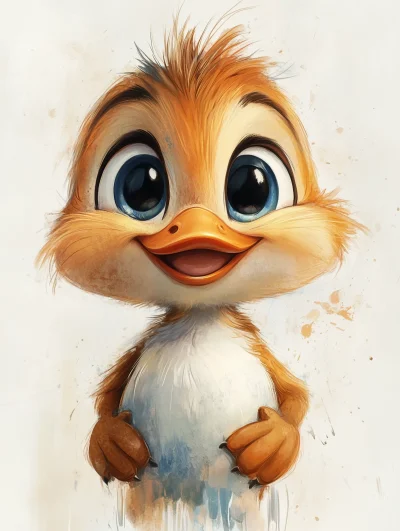 Happy Duckling Cartoon