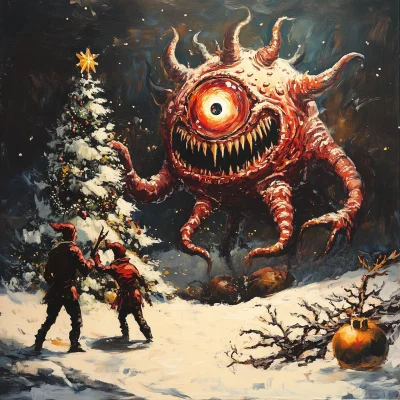 Christmas Beholder Scene