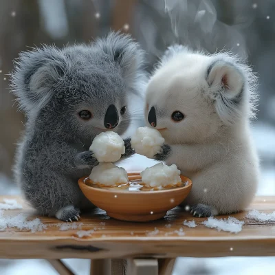 Koala Couple in Winter