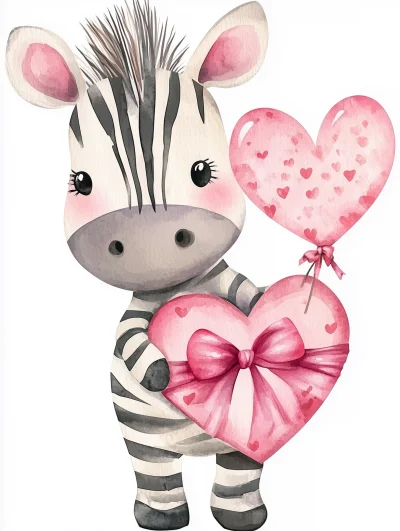 Cute Valentine’s Baby Zebra