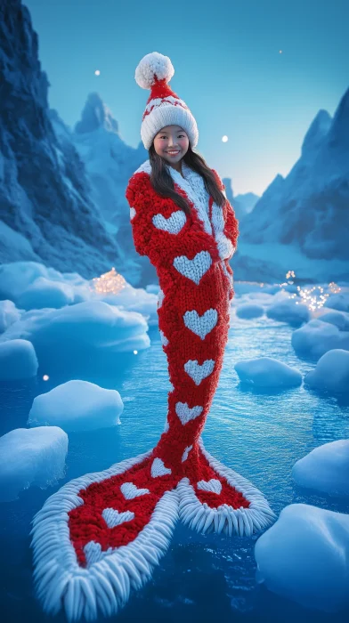 Girl in Knitted Scarf