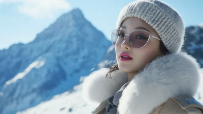 Elegant Woman on the Alps