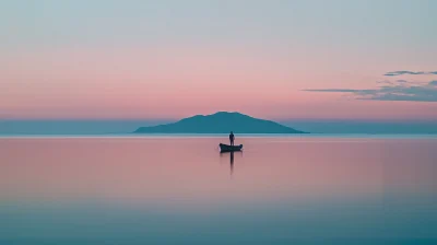 Tranquil Sunset Over Ocean