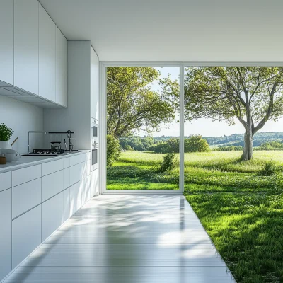 Modern Kitchen with Nature View