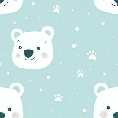 Cute Polar Bear Seamless Pattern