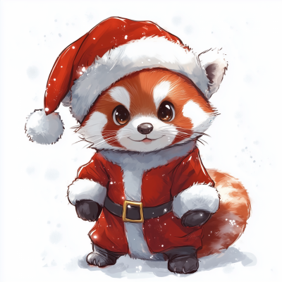 Cute Red Panda Santa Costume