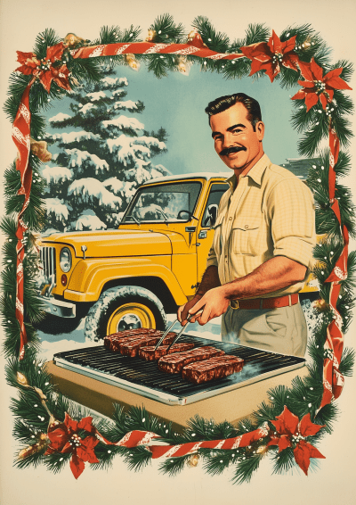 Vintage Christmas Grilling