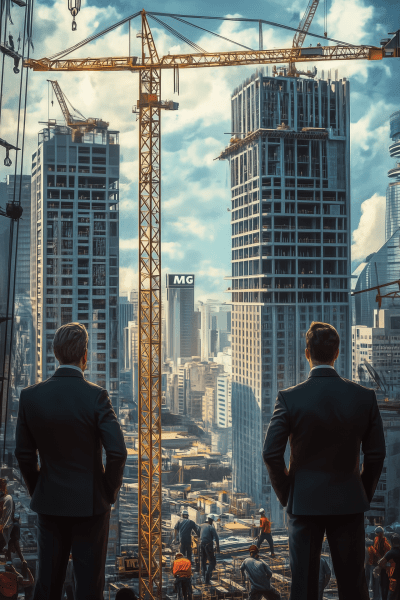 Businessmen Overseeing Construction
