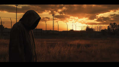 Lonely Field at Dusk