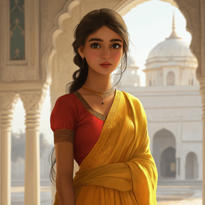 Elegant Indian Girl in Palace