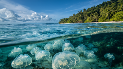 Group of Jellyfish in the Ocean