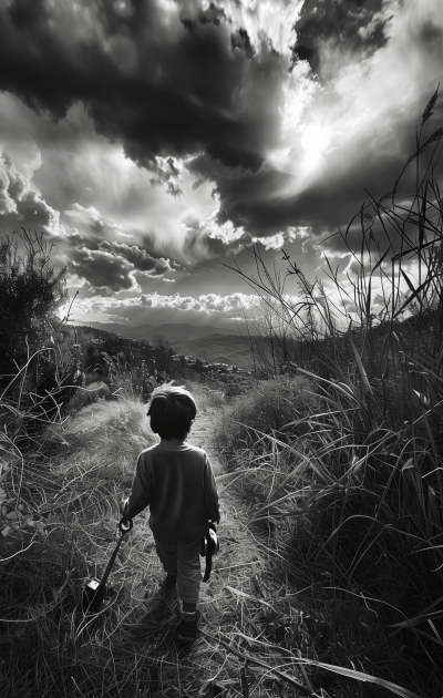 Young Photographer in Landscape