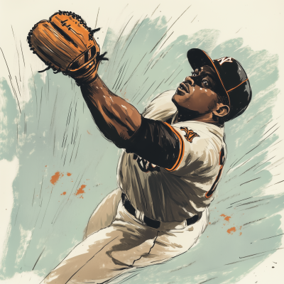 Young Willie Mays Catching