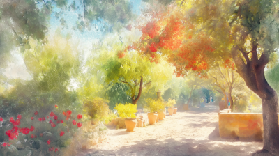 Andalusian Garden in Morning