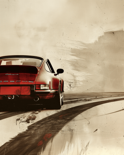 Porsche Race Track Art